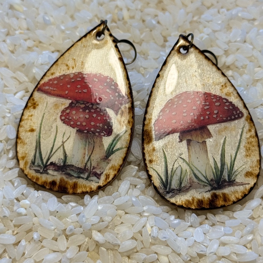 Mushroom Teardrop Earrings